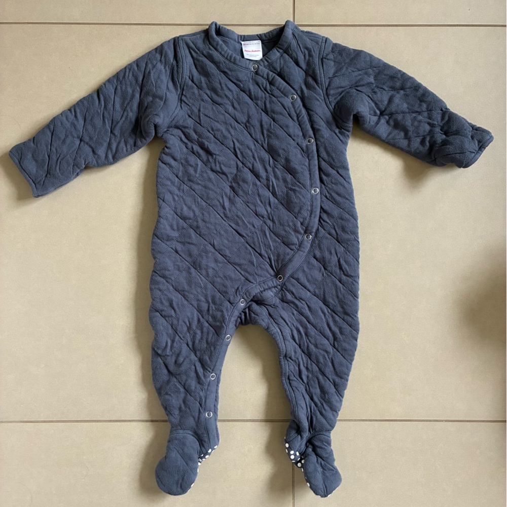 Hanna Andersson Charcoal Quilted Kids Footie